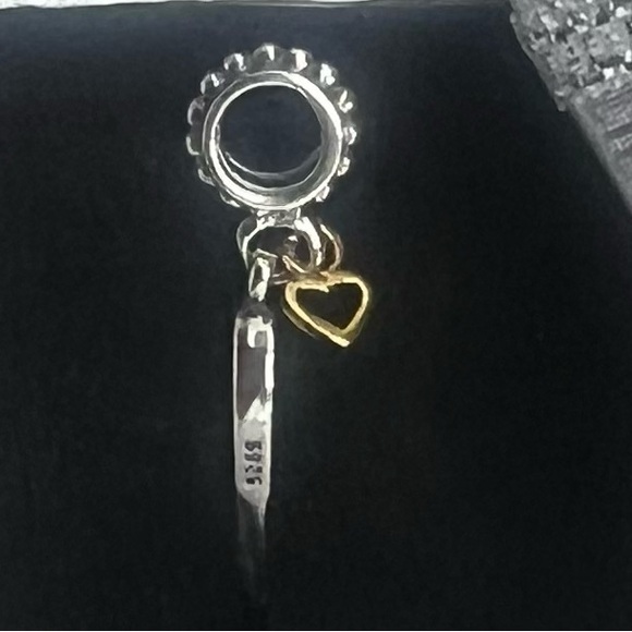 S925 Sterling Silver Dangling "Angel Wing and Gold-tone Heart Charm NWOT - Picture 8 of 9